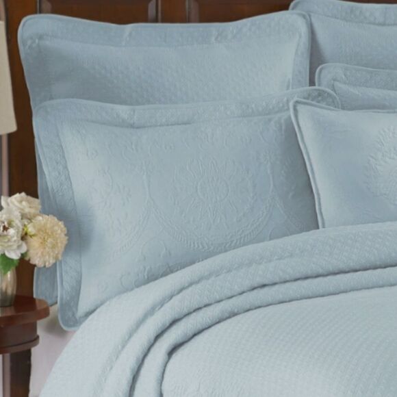 Historic Charleston Foundation King  Charles Shams Set Of 2 NEW Blue Textured. - Picture 2 of 16